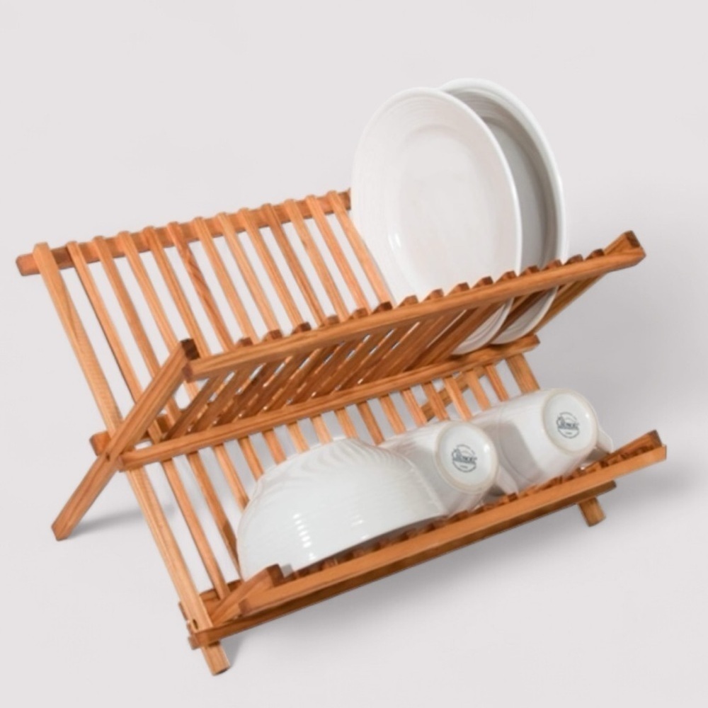 PINE FOLDING DISH RACK RUSTIC Wood Collection NEW - Picture 10 of 10